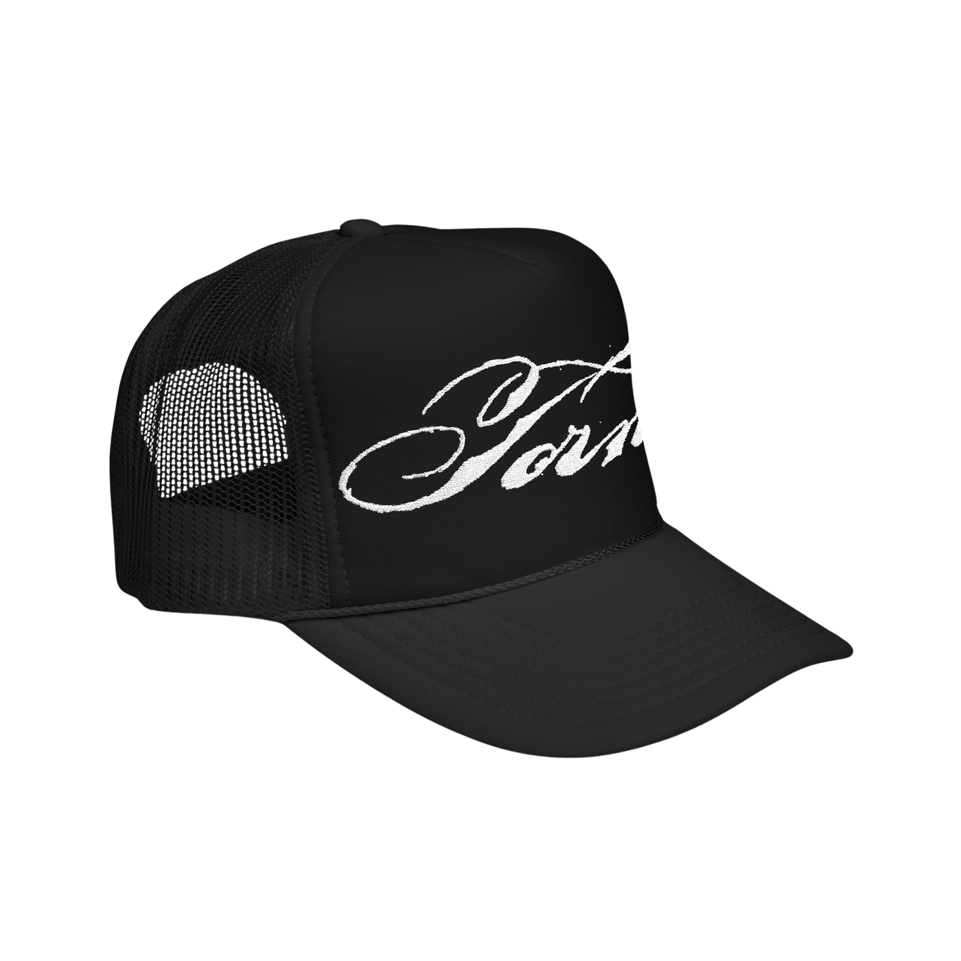 Torn trucker hat
